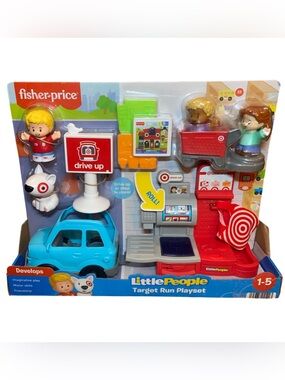 Fisher-Price Little People Target Run Playset - Blue Car & Red Target
